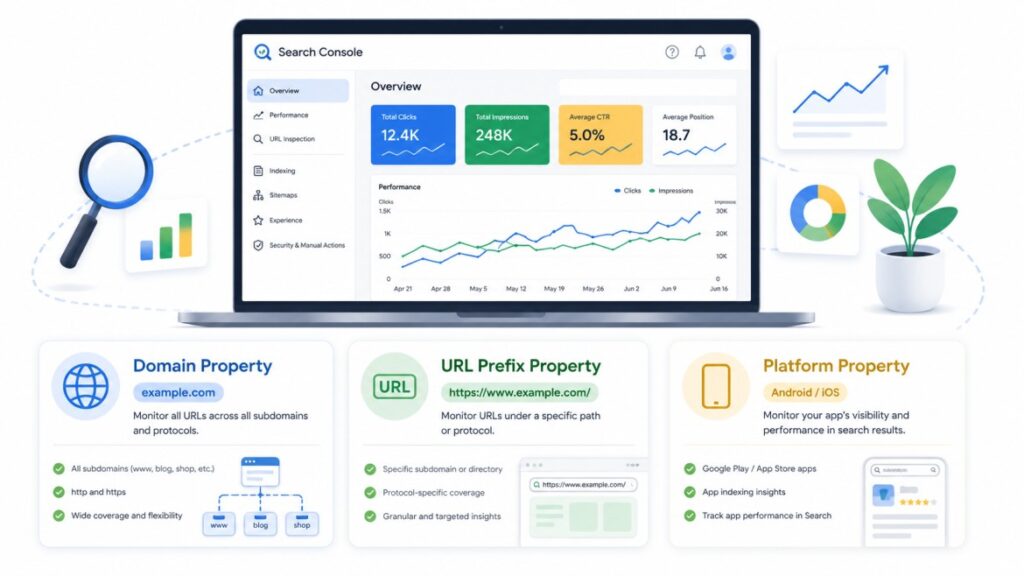 Google Search Console Property Types