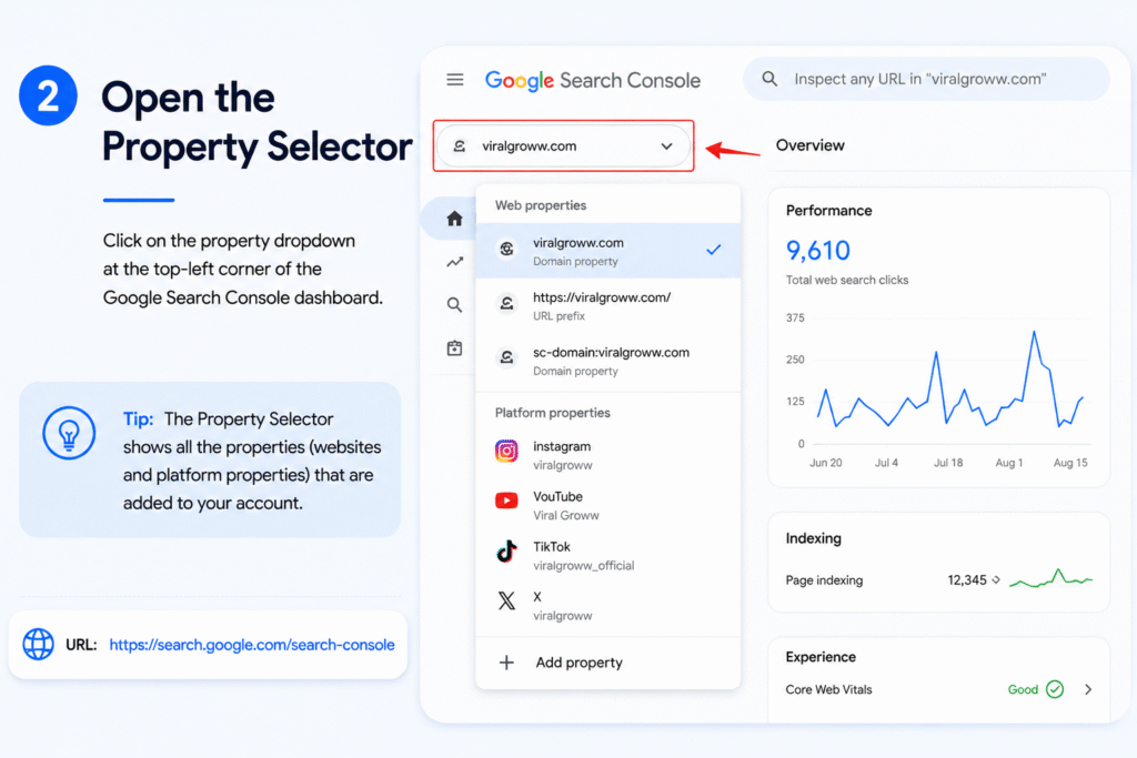Open the property selector.