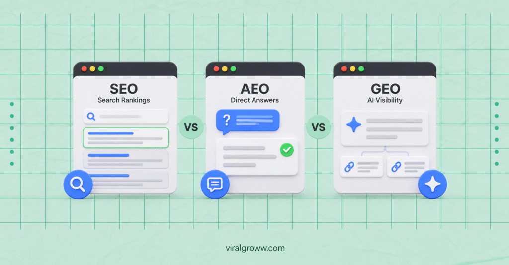 SEO vs AEO vs GEO